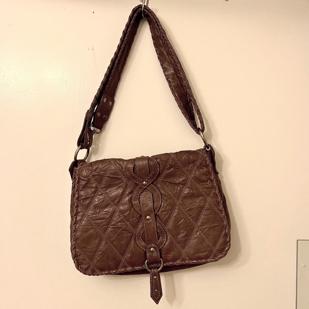 Isabelle Fiore Brown Leather Bag  EUC